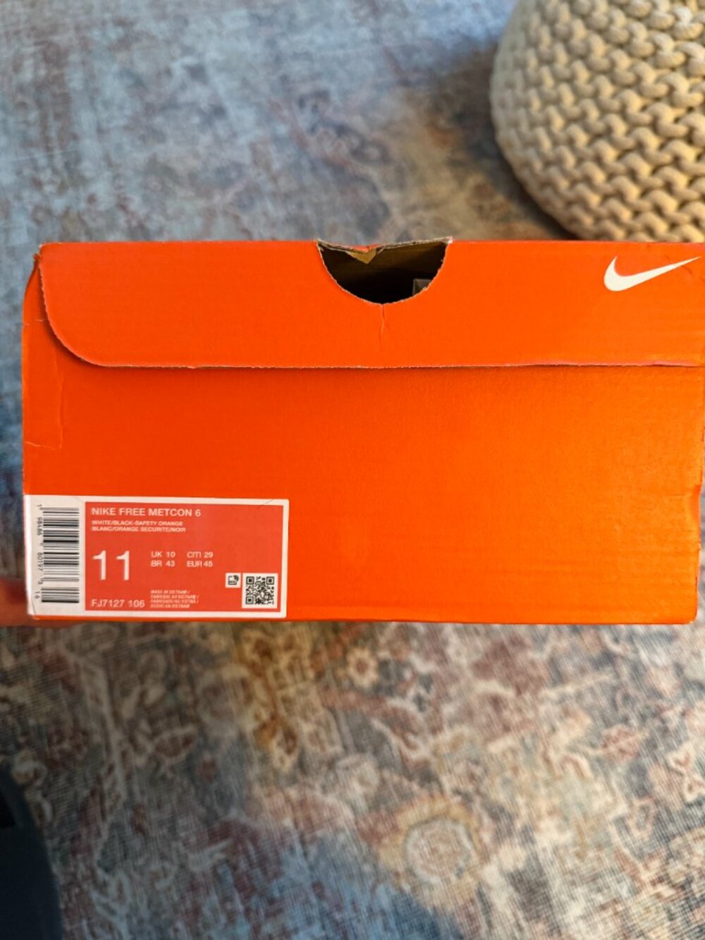 Nike Free Metcon 5 White/Safety Orange - Men's Size 11 (New in Box) - Picture 7 of 7